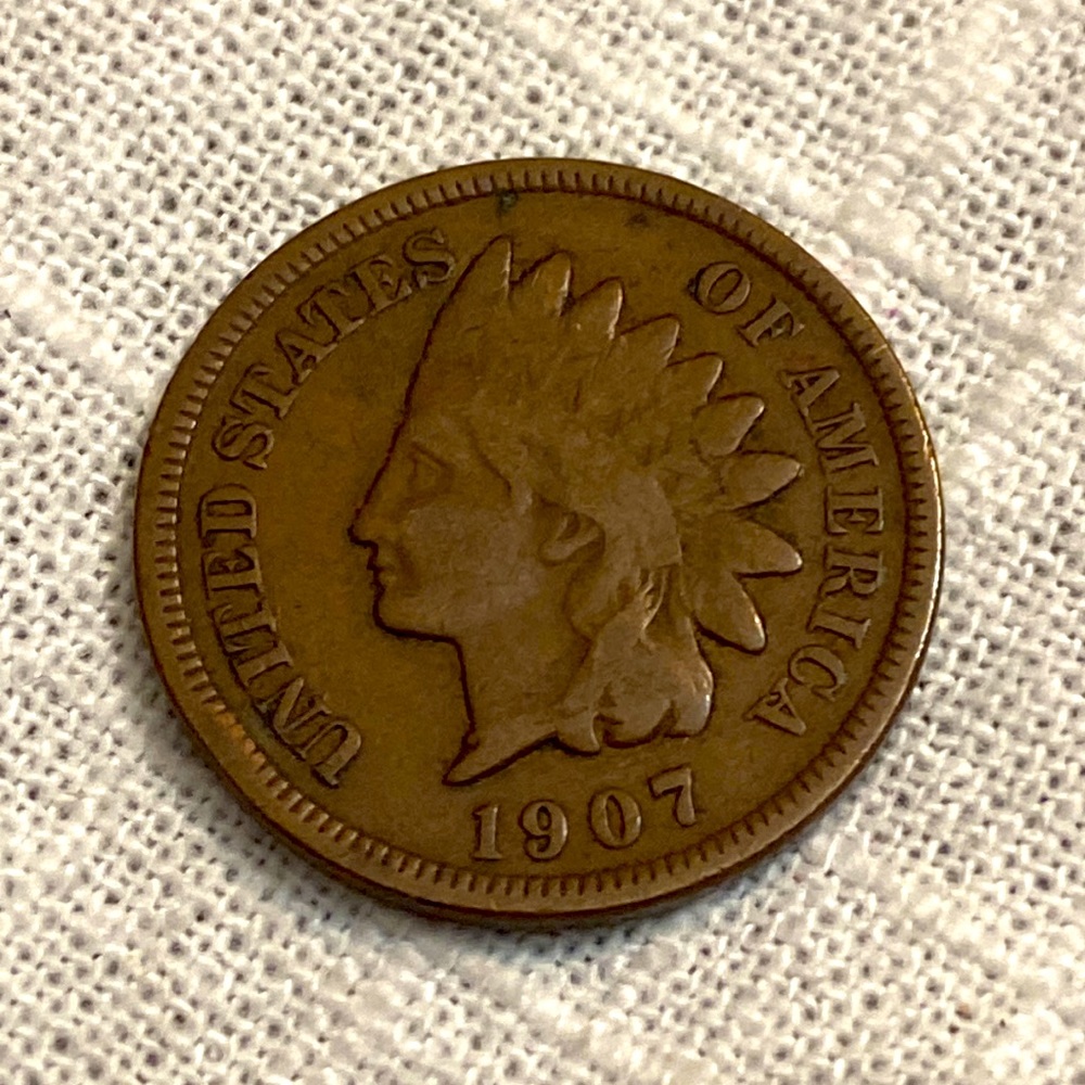 Antique 1907 Indian Head One Cent USA